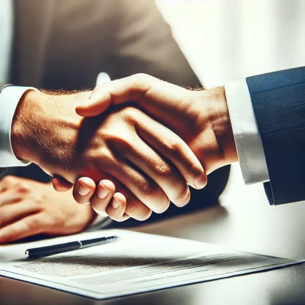 imagem de um aperto de mãos representando um acordo de negócios. Contabilidade digital em Curitiba - contabilidade em curitiba